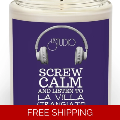 Custom Scented Candle Le Studio Screw Calm and Listen to La Villa Strangiato White